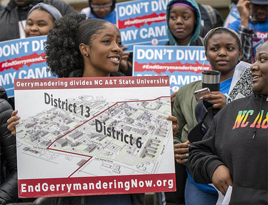 A&T students protest congressional districts splitting